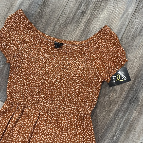 Art Class Brown Floral Smocked Jumpsuit Girls L 10/12 NWT - Picture 5 of 7